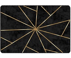 Kilimas, juodas ir auksinis, 160x230cm, neslystantis, plaunamas