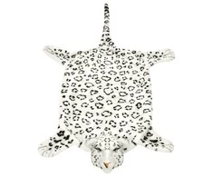 Kilimas leopardas, pliušinis, 139 cm, baltas