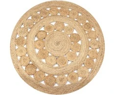 Kilimas, pintas dizainas, džiutas, 120cm, apvalus