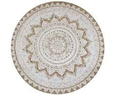 Kilimas, pintas džiutas, raštuotas, 90cm, apvalus