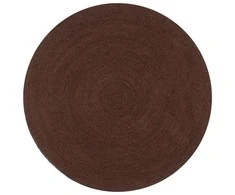 Kilimas, rudas, 90cm, džiutas, apvalus, rankų darbo