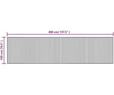 Kilimas, šviesus natūralus, 100x400cm, bambukas, stačiakampis