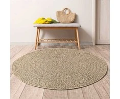 Kilimas ZIZUR, 200cm skersmens, džiuto imitacija, vidaus/lauko