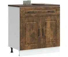 Kitchen Base Cabinet "Kalmar" Smoked Oak Engineered Wood