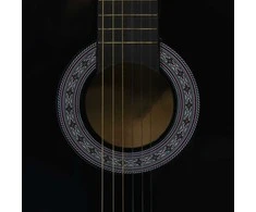 Klasikinė gitara su dėklu pradedantiesiems, juoda, 3/4 36"