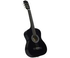 Klasikinė gitara su dėklu pradedantiesiems, juoda, 3/4 36"