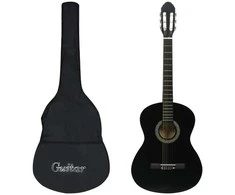 Klasikinė gitara su dėklu pradedantiesiems, juoda, 4/4 39"