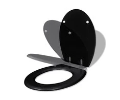 Klozeto sėd. su minkšto užsid. dang., juoda, MDF, papr. dizain.