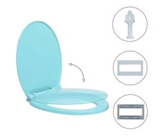 Klozeto sėdynė su soft-close mechanizmu, žalios spalvos, ovali