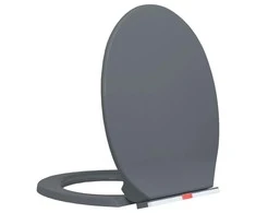 Klozeto sėdynė su soft-close mechanizmu, pilka, ovali