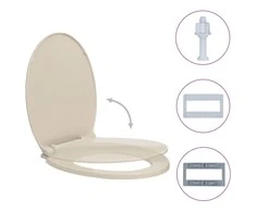 Klozeto sėdynė su soft-close mechanizmu, abrikoso, ovali