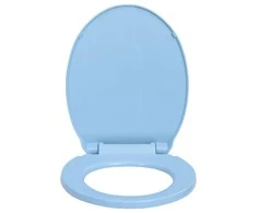 Klozeto sėdynė su soft-close mechanizmu, mėlyna, ovali