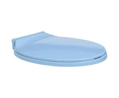 Klozeto sėdynė su soft-close mechanizmu, mėlynos spalvos, ovali