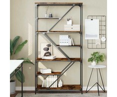 Knygų lentyna, dūminio ąžuolo, 91x36x176cm, mediena ir plienas