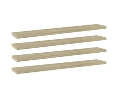 Knygų lentynos plokštės, 4vnt., ąžuolo, 60x10x1,5cm, MDP