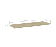 Knygų lentynos plokštės, 4vnt., ąžuolo, 60x20x1,5cm, MDP