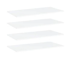 Knygų lentynos plokštės, 4vnt., baltos, 80x40x1,5cm, MDP