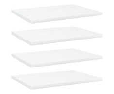 Knygų lentynos plokštės, 4vnt., baltos, 40x30x1,5cm, MDP