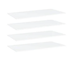 Knygų lentynos plokštės, 4vnt., baltos, 80x20x1,5cm, MDP