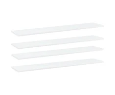 Knygų lentynos plokštės, 4vnt., baltos, 100x20x1,5cm, MDP