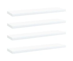 Knygų lentynos plokštės, 4vnt., baltos, 40x10x1,5cm, MDP