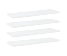 Knygų lentynos plokštės, 4vnt., baltos, 60x20x1,5cm, MDP