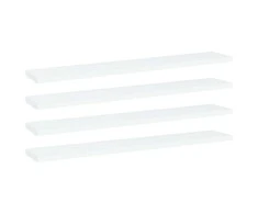 Knygų lentynos plokštės, 4vnt., baltos, 60x10x1,5cm, MDP