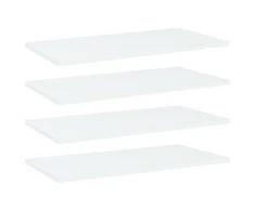 Knygų lentynos plokštės, 4vnt., baltos, 60x30x1,5cm, MDP