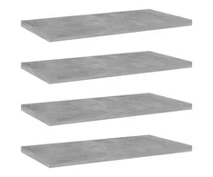 Knygų lentynos plokštės, 4vnt., betono pilkos, 40x20x1,5cm, MDP