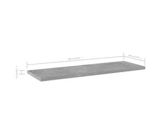 Knygų lentynos plokštės, 4vnt., betono pilkos, 60x20x1,5cm, MDP