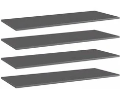Knygų lentynos plokštės, 4vnt., pilkos, 100x40x1,5cm, MDP
