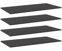 Knygų lentynos plokštės, 4vnt., pilkos, 100x50x1,5cm, MDP