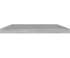 Knygų lentynos plokštės, 8vnt., betono pilkos, 60x10x1,5cm, MDP