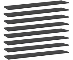 Knygų lentynos plokštės, 8vnt., pilkos, 100x20x1,5cm, MDP