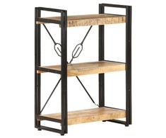 Knygų spinta, 3 aukštų, 60x30x80cm, mango medienos masyvas