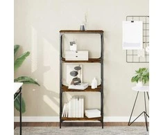 Knygų spinta, 4 aukštų, dūminė ąžuolo, 59x35x132cm, mediena
