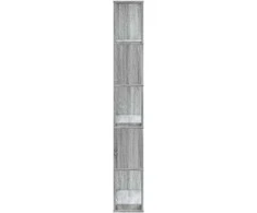 Knygų spinta, 5 aukštų, pilka, 80,5x23,5x162,5cm, mediena