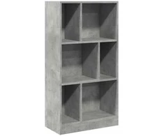 Knygų spinta, betono pilka, 57x28,5x107,5cm, apdirbta mediena