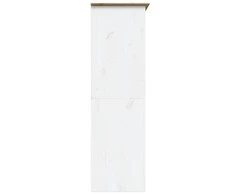 Knygų spinta BODO, balta/ruda, 146x53,5x173 cm, pušies masyvas