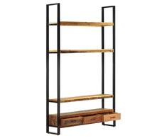 Knygų lentyna, 118x30x200cm, perdirbtos medienos masyvas