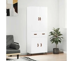 Komoda, baltos spalvos, 69,5x34x180cm, apdirbta mediena