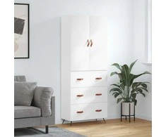 Komoda, baltos spalvos, 69,5x34x180cm, apdirbta mediena