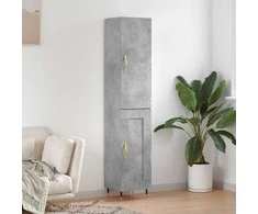 Komoda, betono pilkos spalvos, 34,5x34x180cm, apdirbta mediena