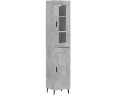 Komoda, betono pilkos spalvos, 34,5x34x180cm, apdirbta mediena