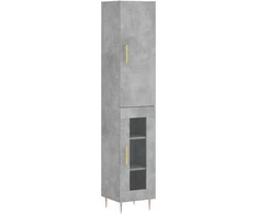 Komoda, betono pilkos spalvos, 34,5x34x180cm, apdirbta mediena