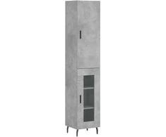 Komoda, betono pilkos spalvos, 34,5x34x180cm, apdirbta mediena