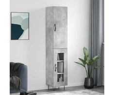 Komoda, betono pilkos spalvos, 34,5x34x180cm, apdirbta mediena