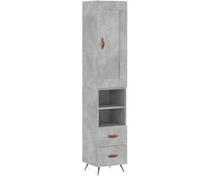 Komoda, betono pilkos spalvos, 34,5x34x180cm, apdirbta mediena