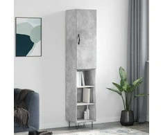 Komoda, betono pilkos spalvos, 34,5x34x180cm, apdirbta mediena