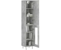 Komoda, betono pilkos spalvos, 34,5x34x180cm, apdirbta mediena